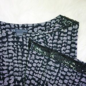 A|X gray print silk dress